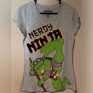 NEW Nerdy ninja TMNT juniors Large  t-shirt - Teenage Mutant Ninja Turtles